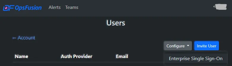 Configure Enterprise Single Sign-On from the Users page
