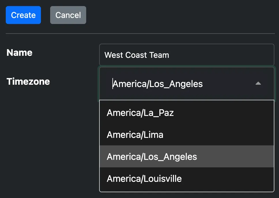 Create Team