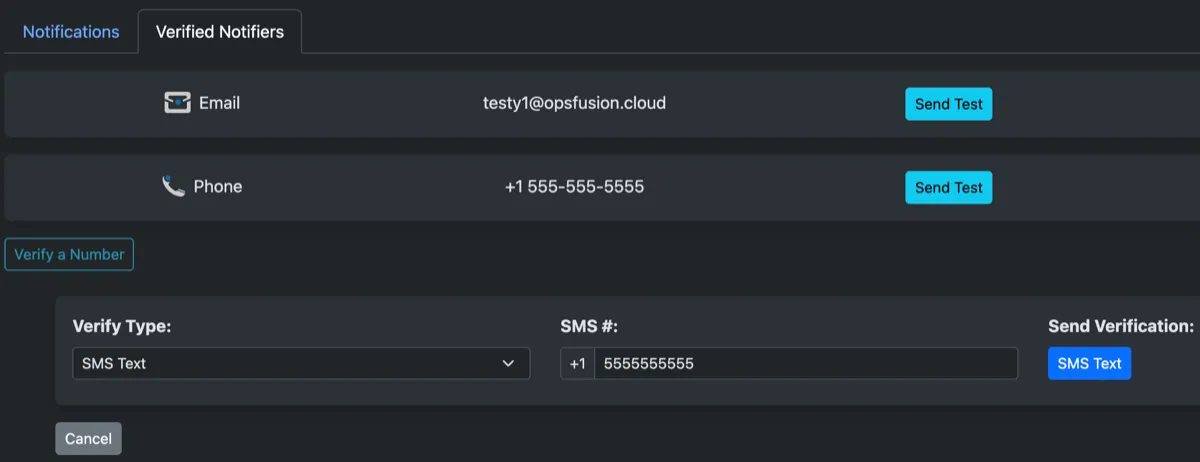 Verify notifier